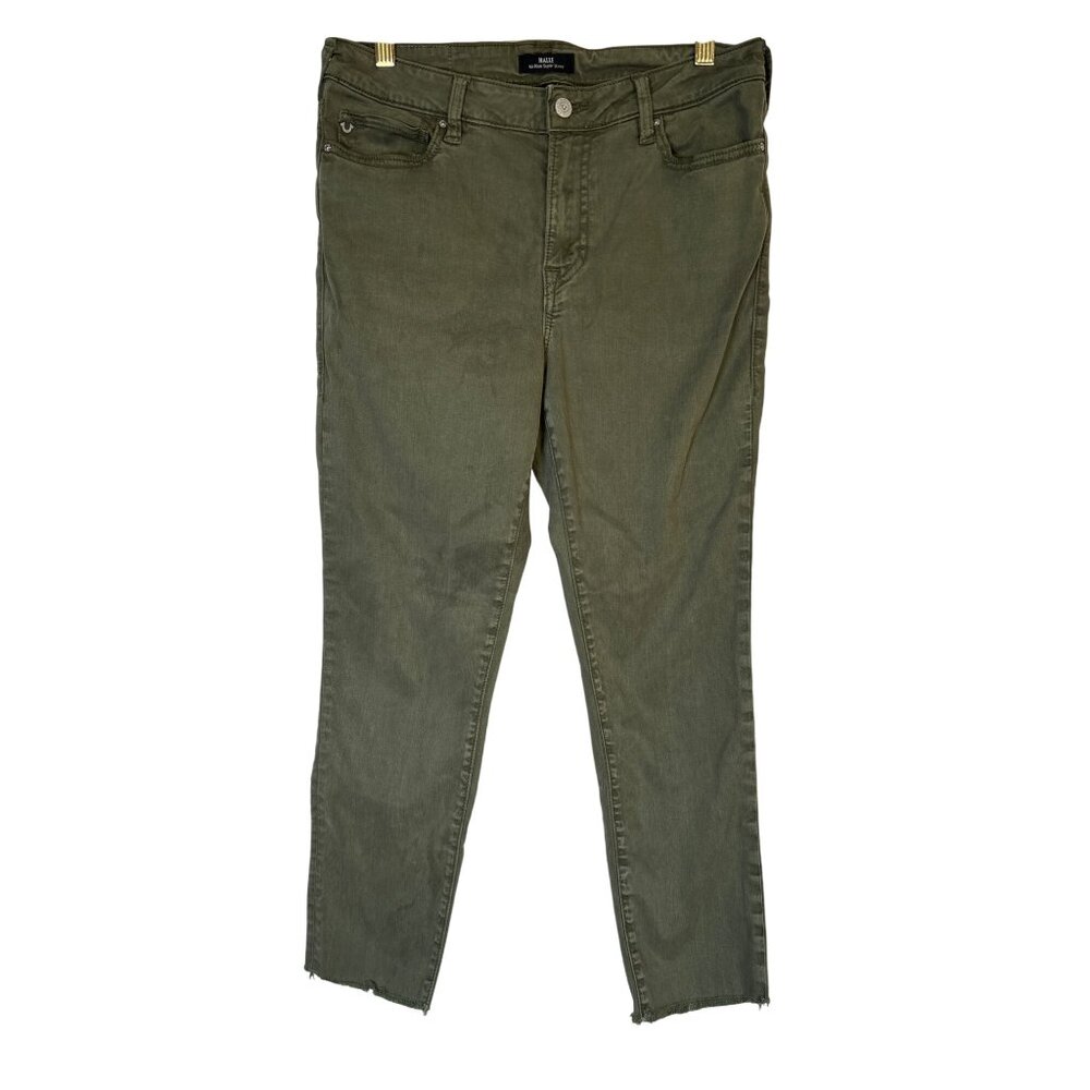 True Religion Jeans Women's Sz 30 Camo Green Halle Mid Rise Super Skinny